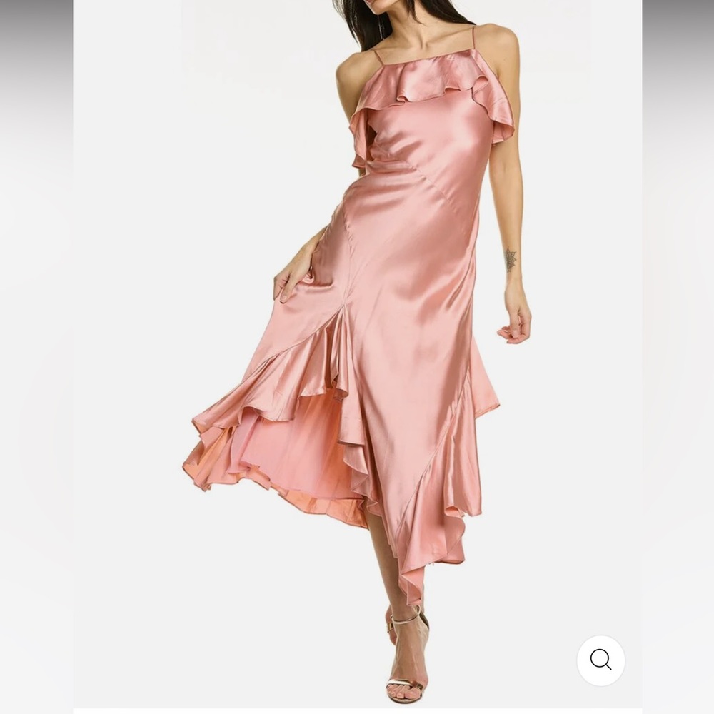 Cinq a Sept blush silk midi dress